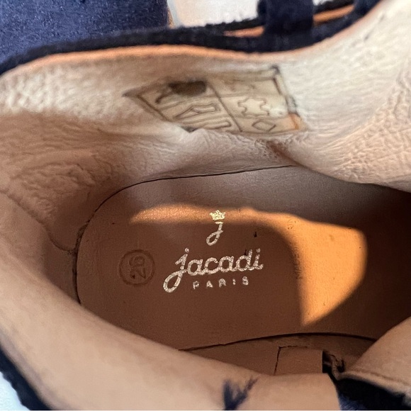 Jacadi Paris Lola Fringe Suede Leather Navy Blue Boots Girls Shoes Booties NWOB - Picture 7 of 9